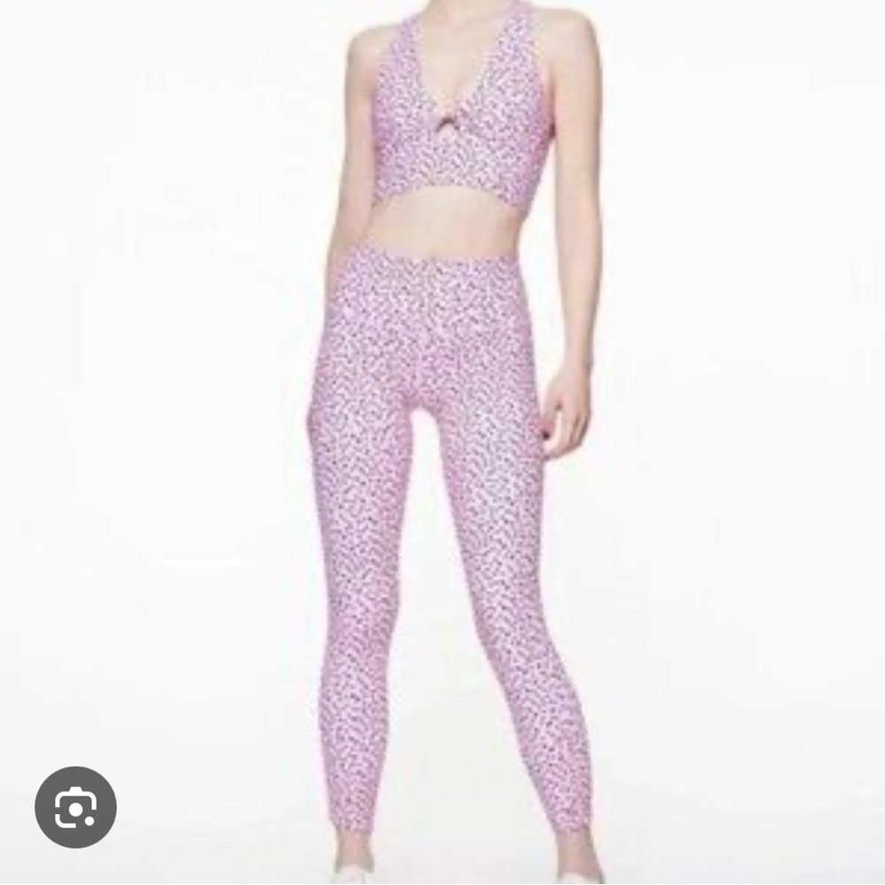 Betsey Johnson Pink Leopard Print Sports Bra & Leggings Set